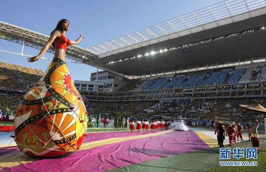 Фотоленты: Яркие моменты на церемонии открытии Чемпионата мира по футболу 2014 в Бразилии