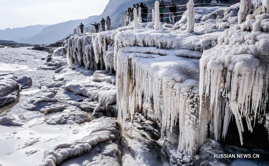 Дивный пейзаж у водопада Хукоу на реке Хуанхэ