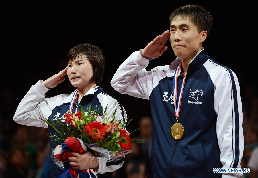 Спортсмены КНДР выиграли финал смешанного парного разряда на чемпионате мира по настольному теннису (2)